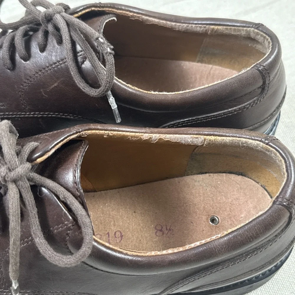 Rockport Mens 8.5 M Brown Leather Oxford‎ Shoes NO INSOLES Comfort Read